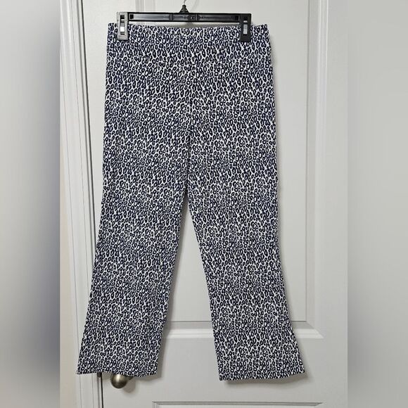 Estelle and Finn Pants Women’s 2 (28x24) Blue White Stretch Pull-On Ankle Slit - Picture 1 of 8